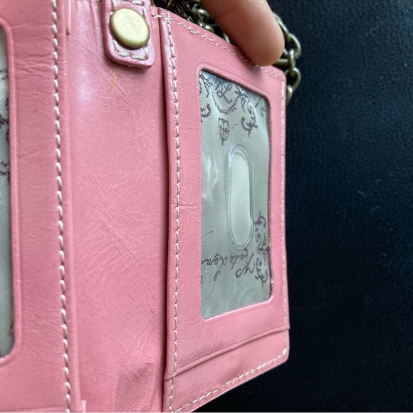 Kate Landry wallet bifold with chain pink ID Card Holder - Picture 4 of 8